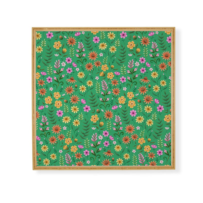 Pimlada Phuapradit Ditsy Spring Floral Green Framed Wall Art