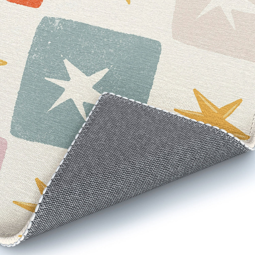 LouBruzzoni Retro Star Block Pattern Area Rug
