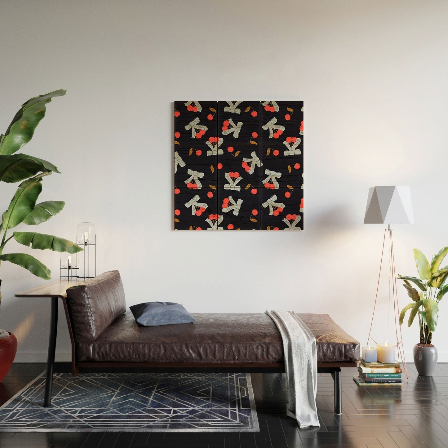 Jennifer Labre Cherries and Bows Wood Wall Mural