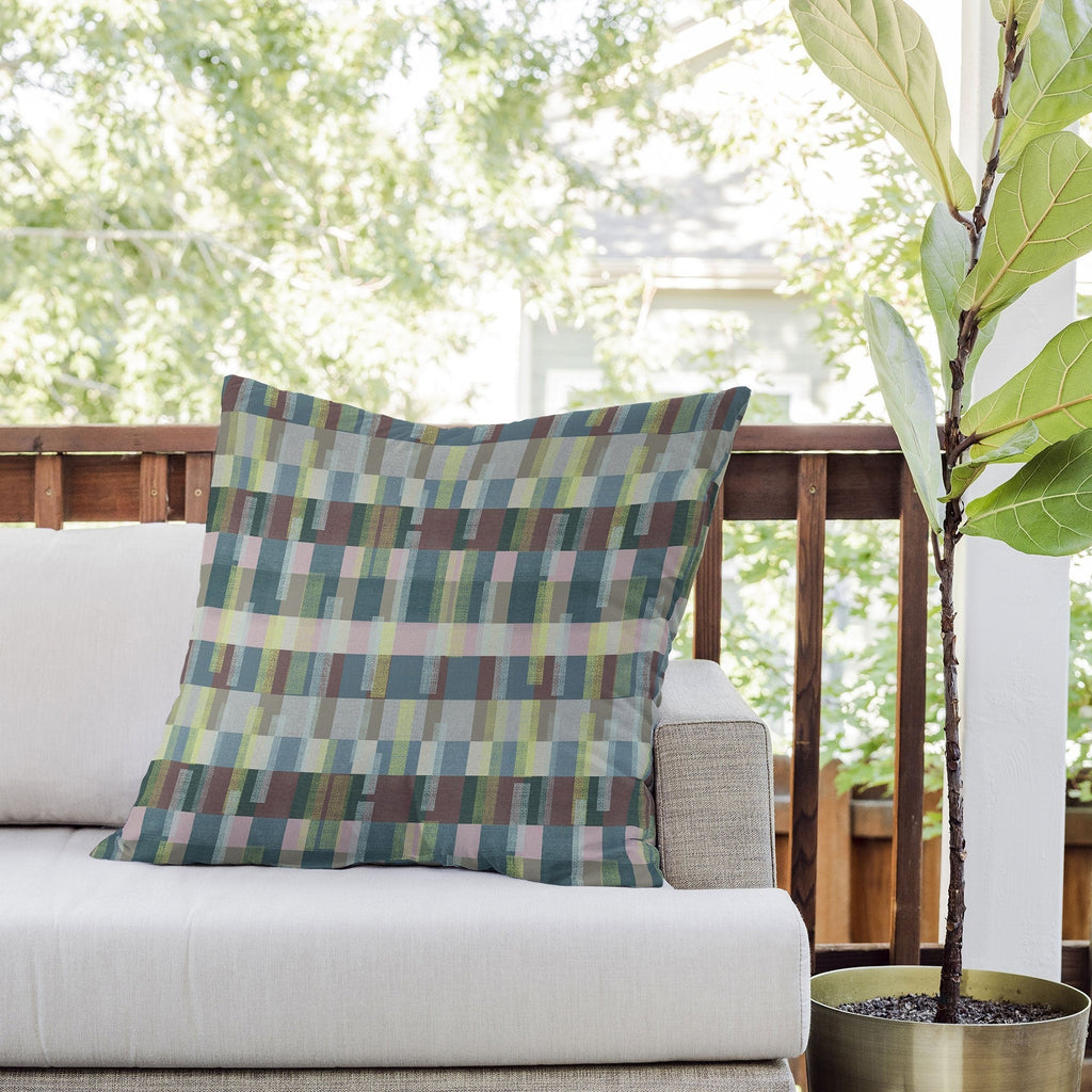 Marta Barragan Camarasa Dynamic Linear Blocks Outdoor Throw Pillow