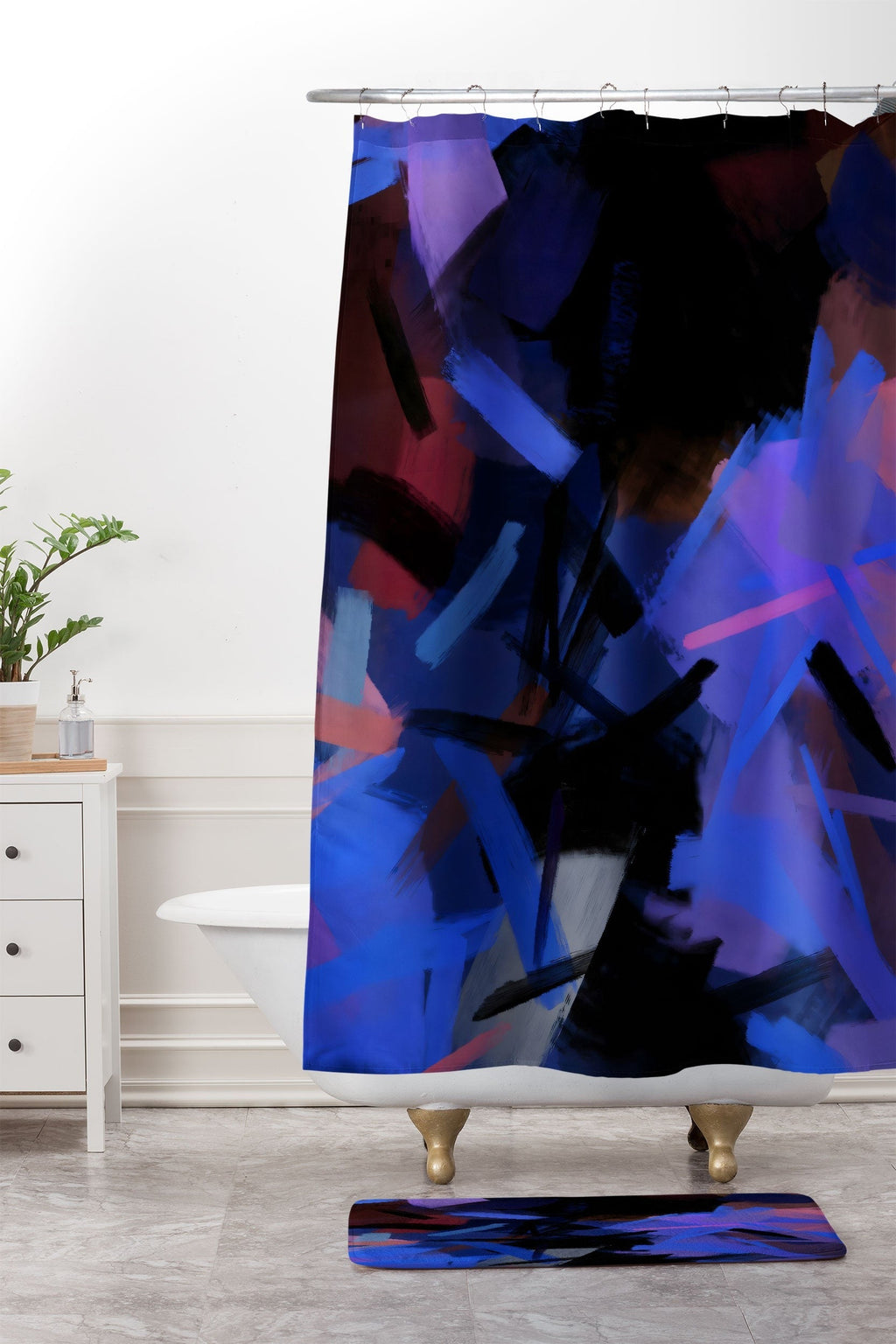 83 Oranges Midnight Sparks Memory Foam Bath Mat