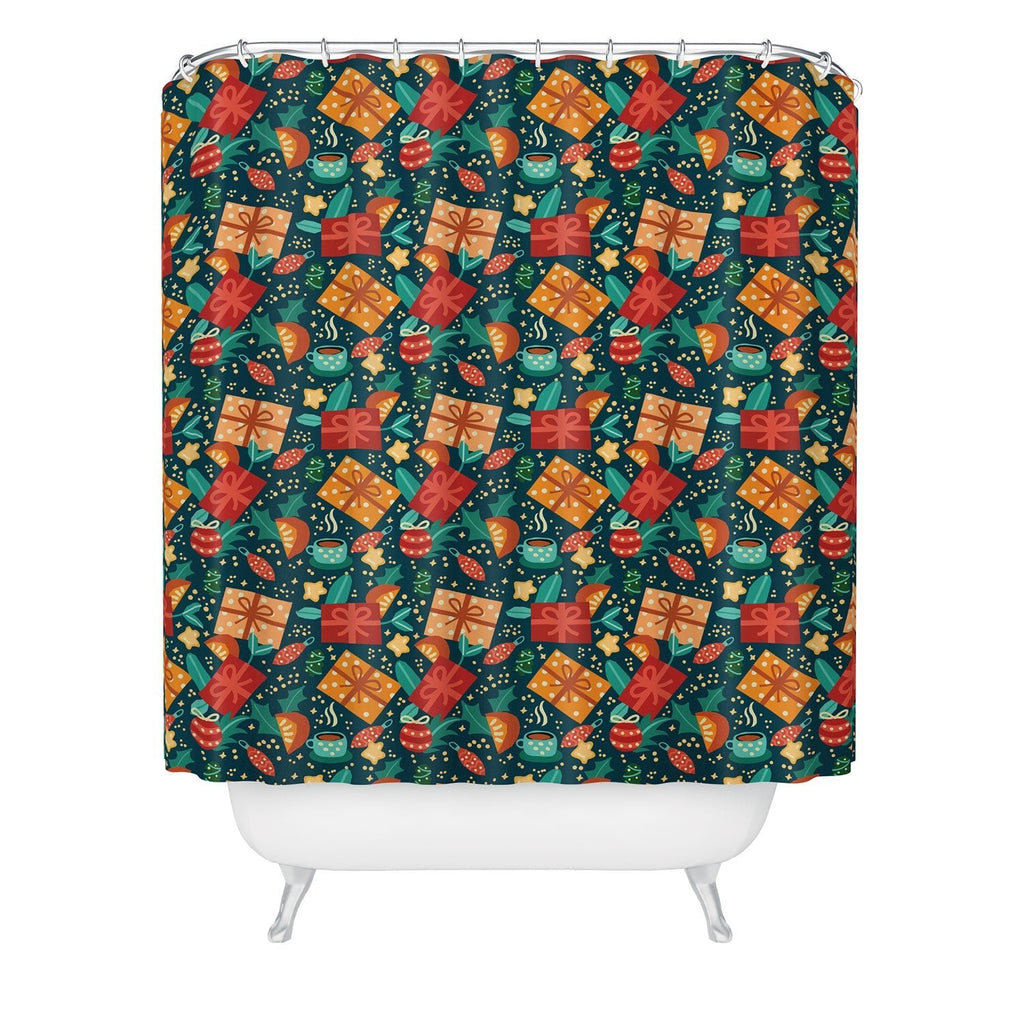 Valeria Frustaci Christmas pattern Shower Curtain