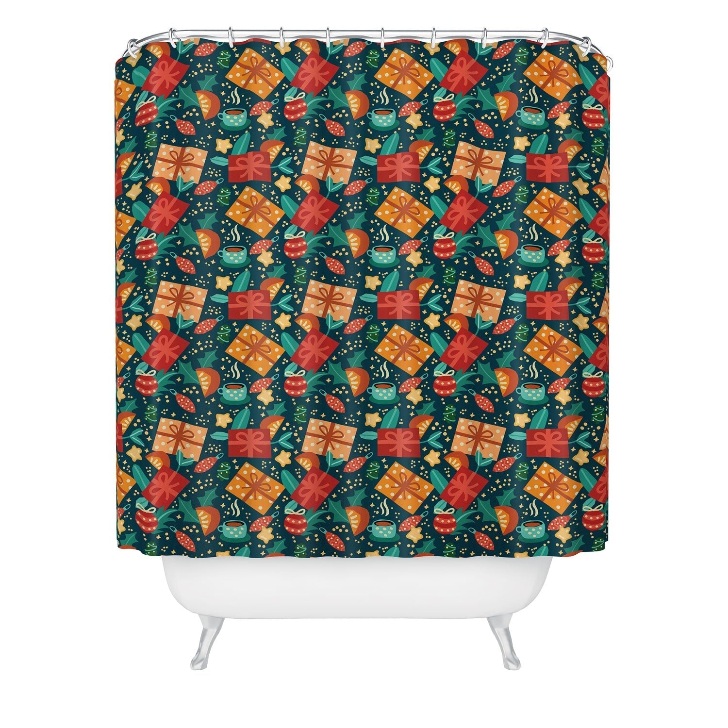Valeria Frustaci Christmas pattern Shower Curtain