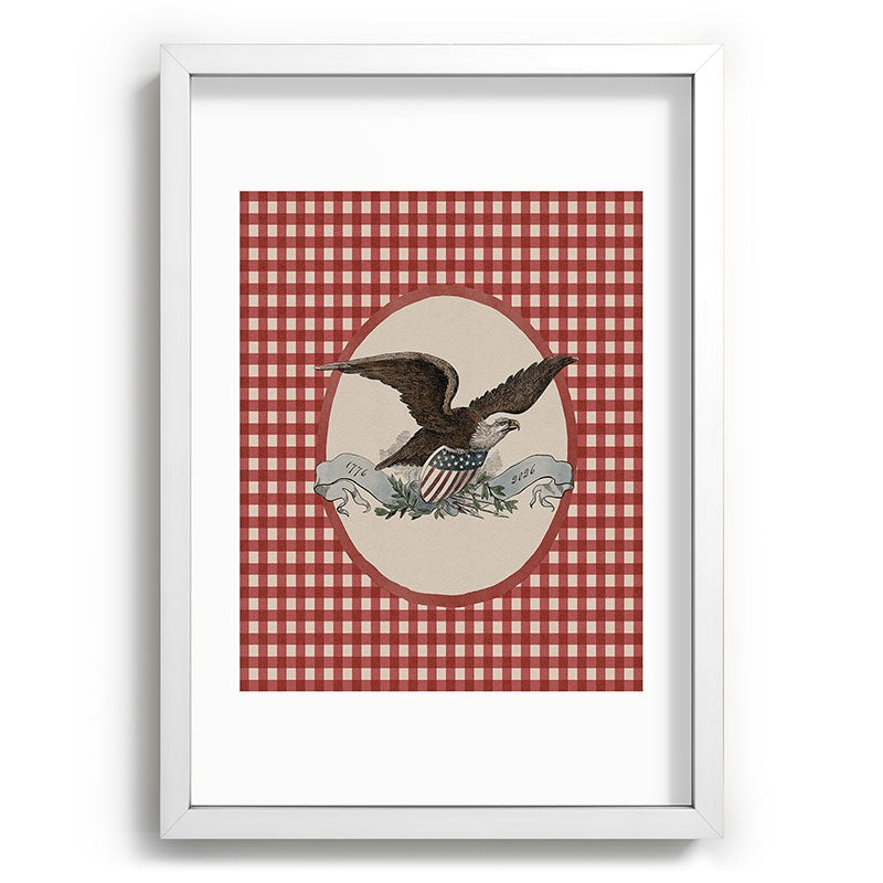 DENY Designs Gingham Eagle Recessed Framing Rectangle
