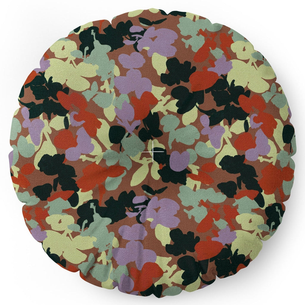 Marta Barragan Camarasa Retro Bloom Medley Floor Pillow Round