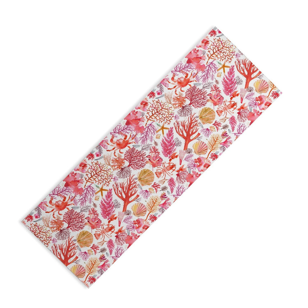 Ninola Design Botanic Retreat Coral Reef Crab Lobster Red Yoga Mat