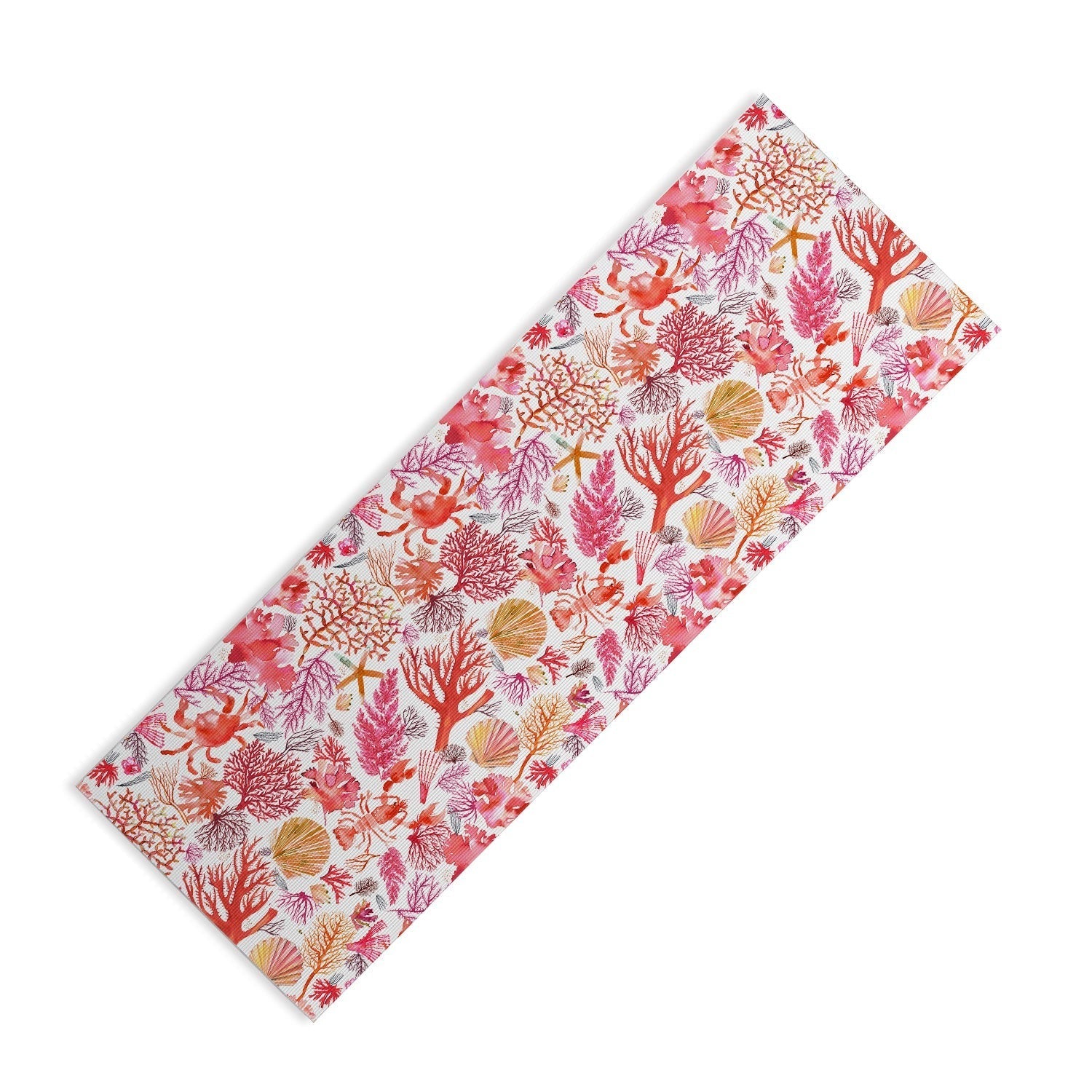 Ninola Design Botanic Retreat Coral Reef Crab Lobster Red Yoga Mat