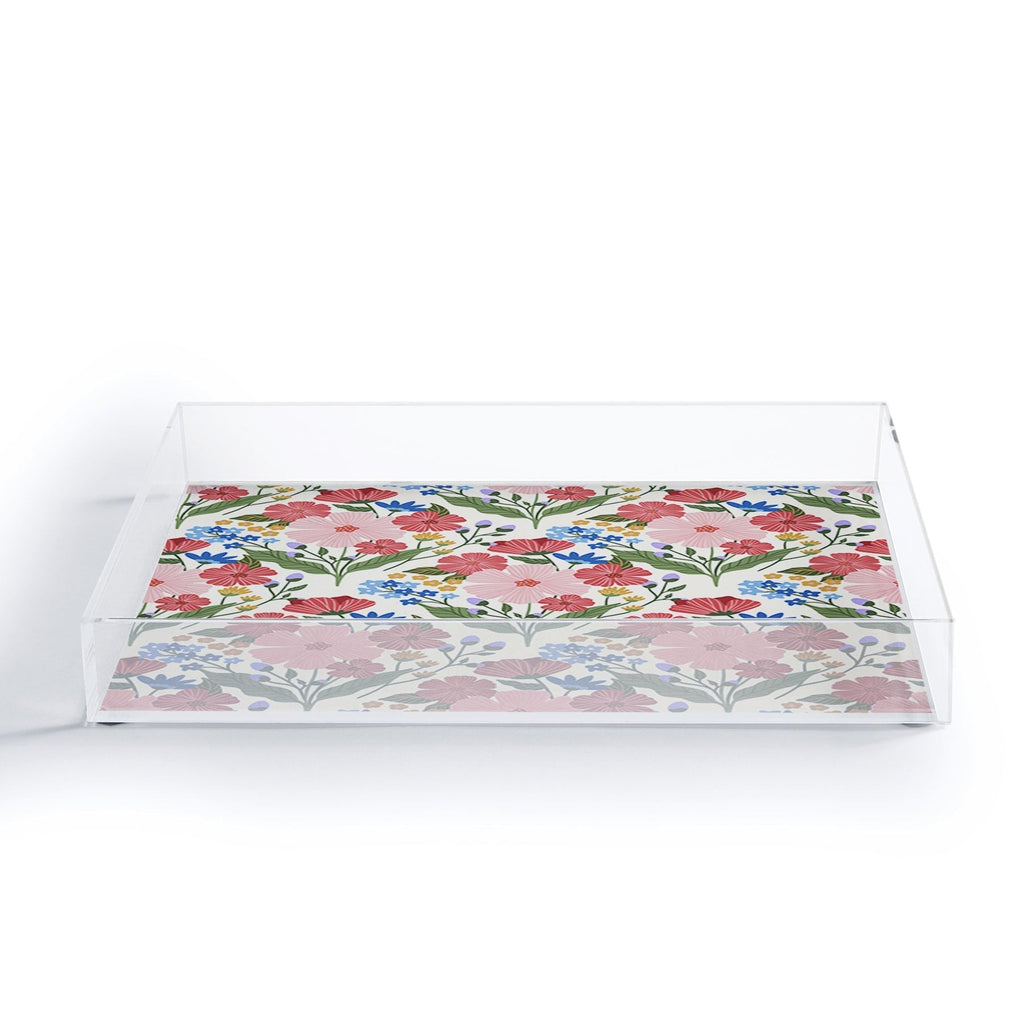 Design by Spark Wild Bloom Flowers Acrylic Tray