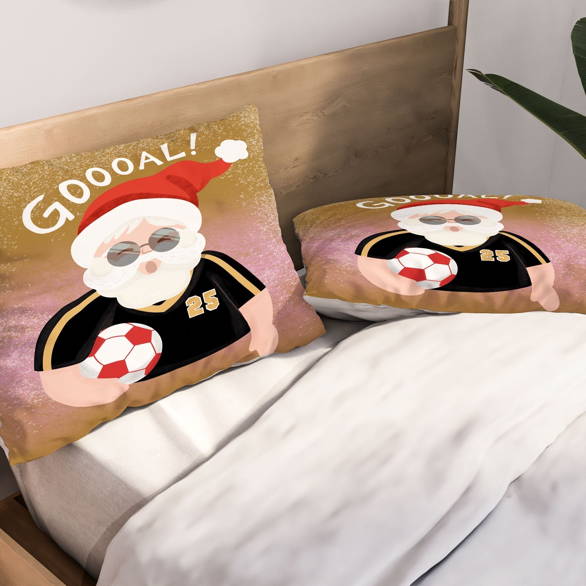 Design by Spark Sporty Soccer Santa Pillow Shams