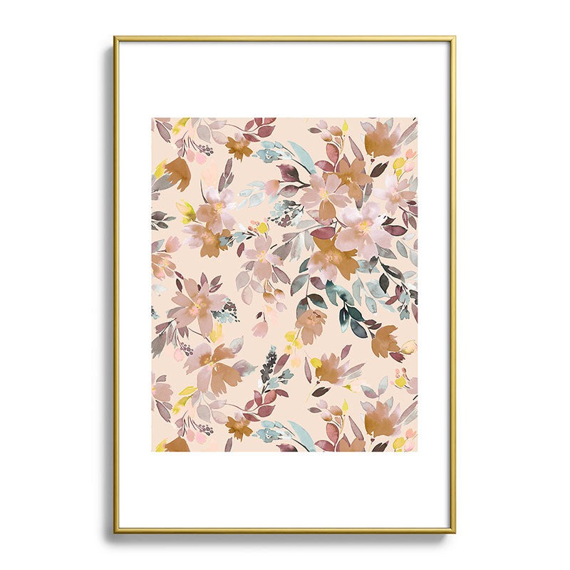 Ninola Design Botanic Retreat Floral Oleander Whimsical Soft Pink Metal Framed Art Print