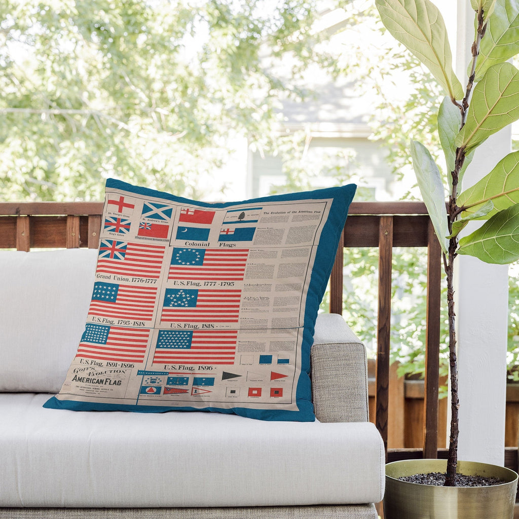 DENY Designs Goff s Evolution of the American Flag Outdoor Throw Pillow