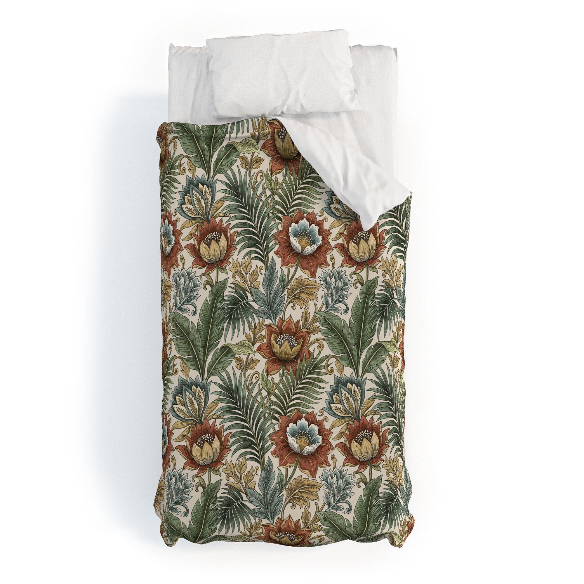 Marta Barragan Camarasa Retro Jungle Garden Duvet Cover