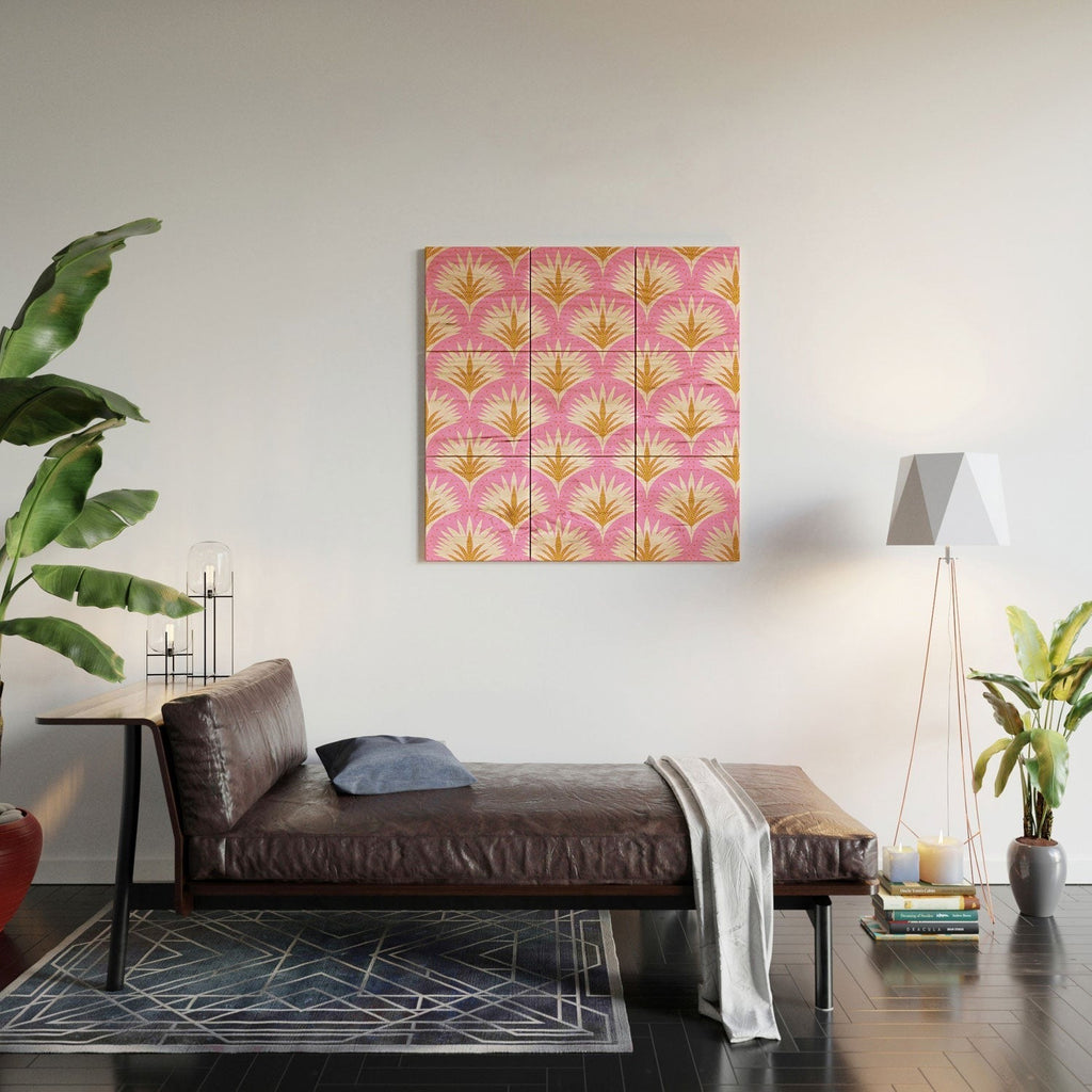 Jennifer Labre Pink Palmetto Wood Wall Mural