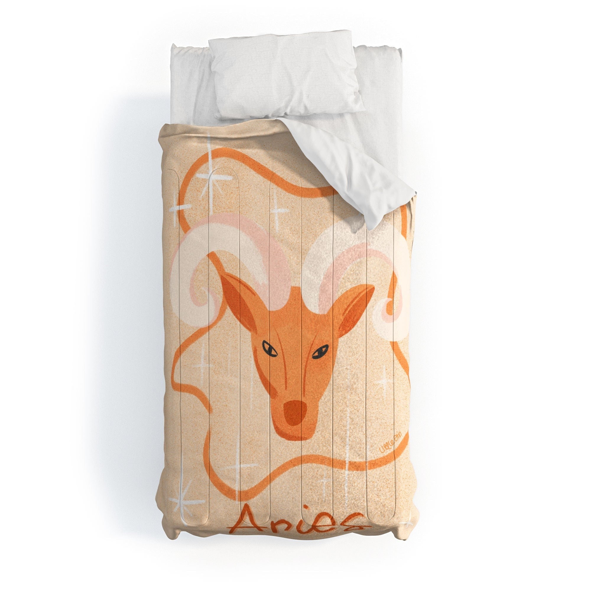 Little Om Zodiac Signs Aries Comforter