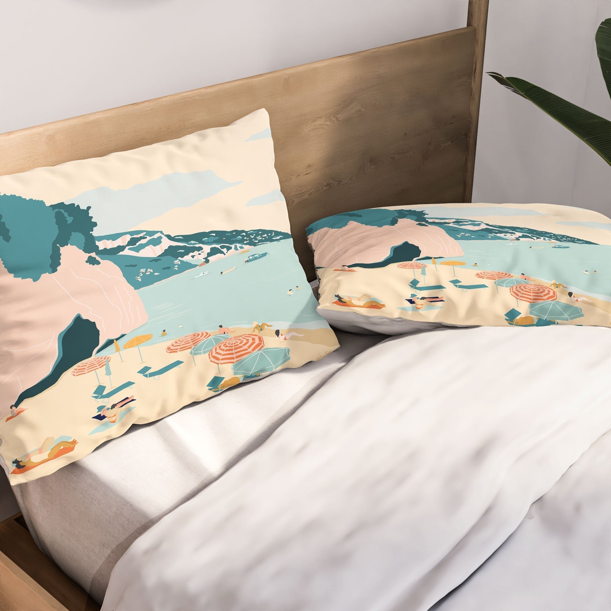 Valeria Frustaci Beach of Positano in Italy Pillow Shams