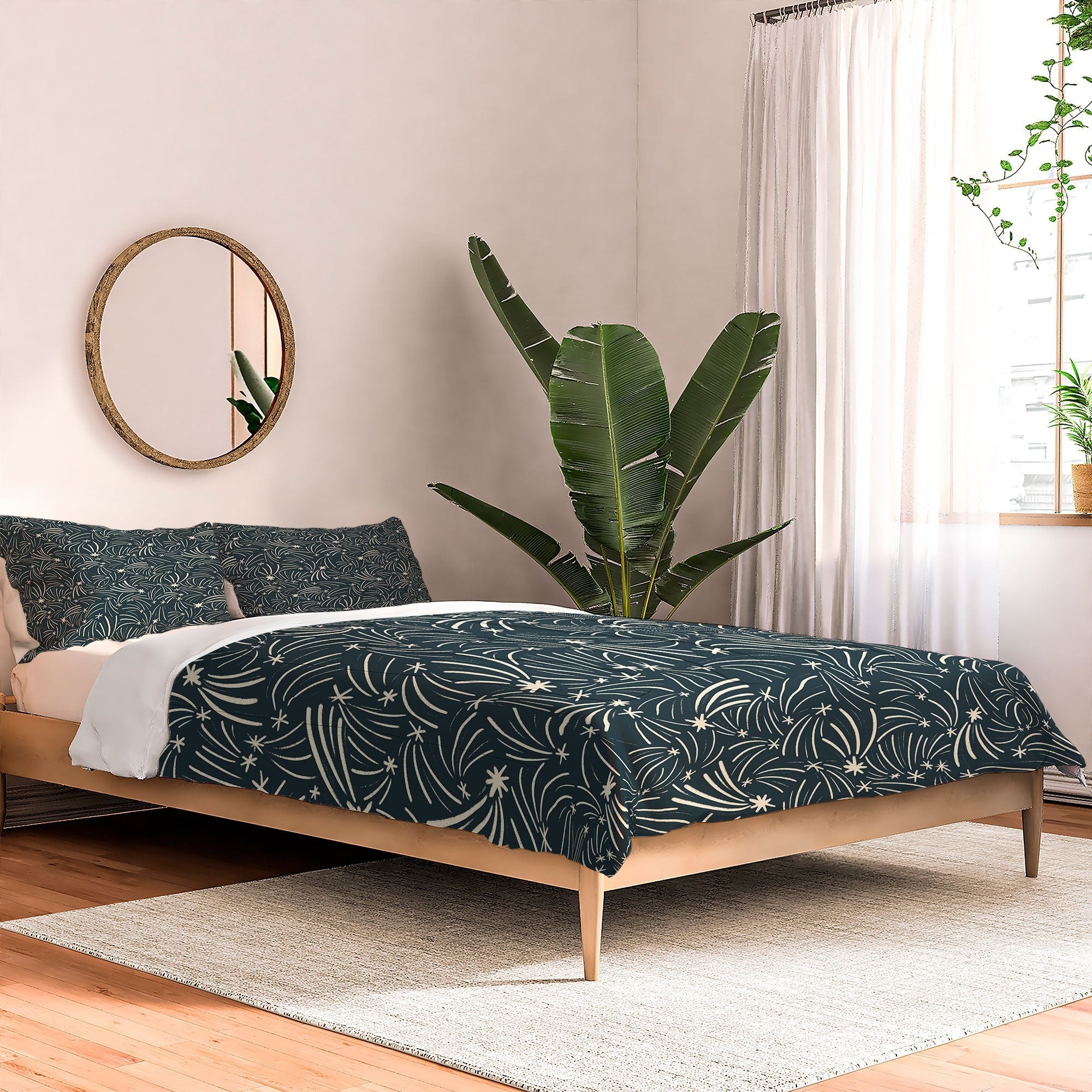 Little Om Pattern Shooting Stars blue Comforter