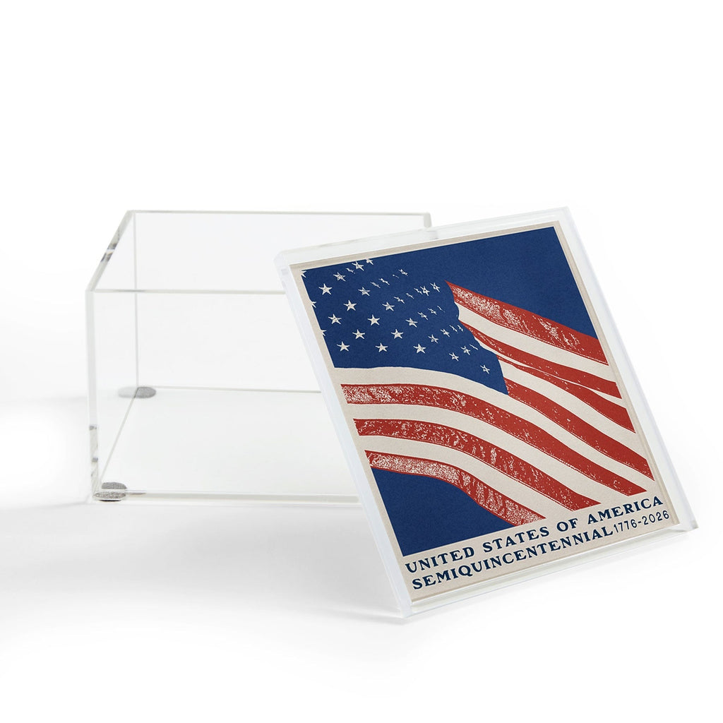 DENY Designs Stars n Stripes Semiquincentennial Acrylic Box