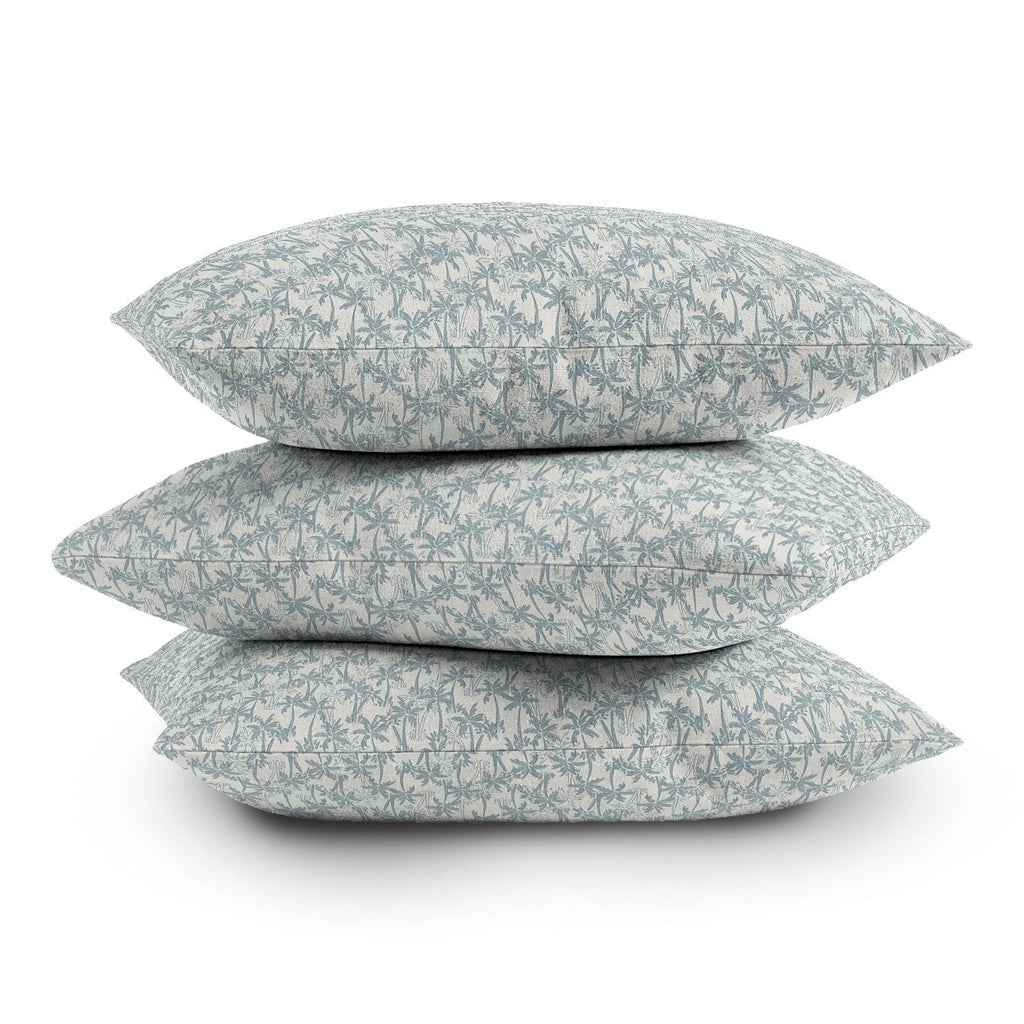 CoastL Studio Palm Forest Coastal Blue Throw Pillow