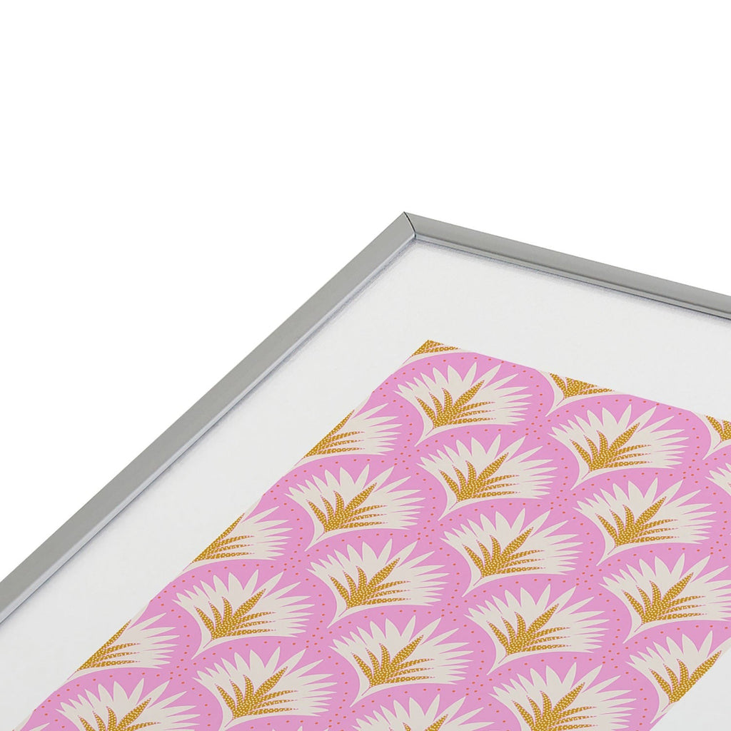 Jennifer Labre Pink Palmetto Metal Framed Art Print