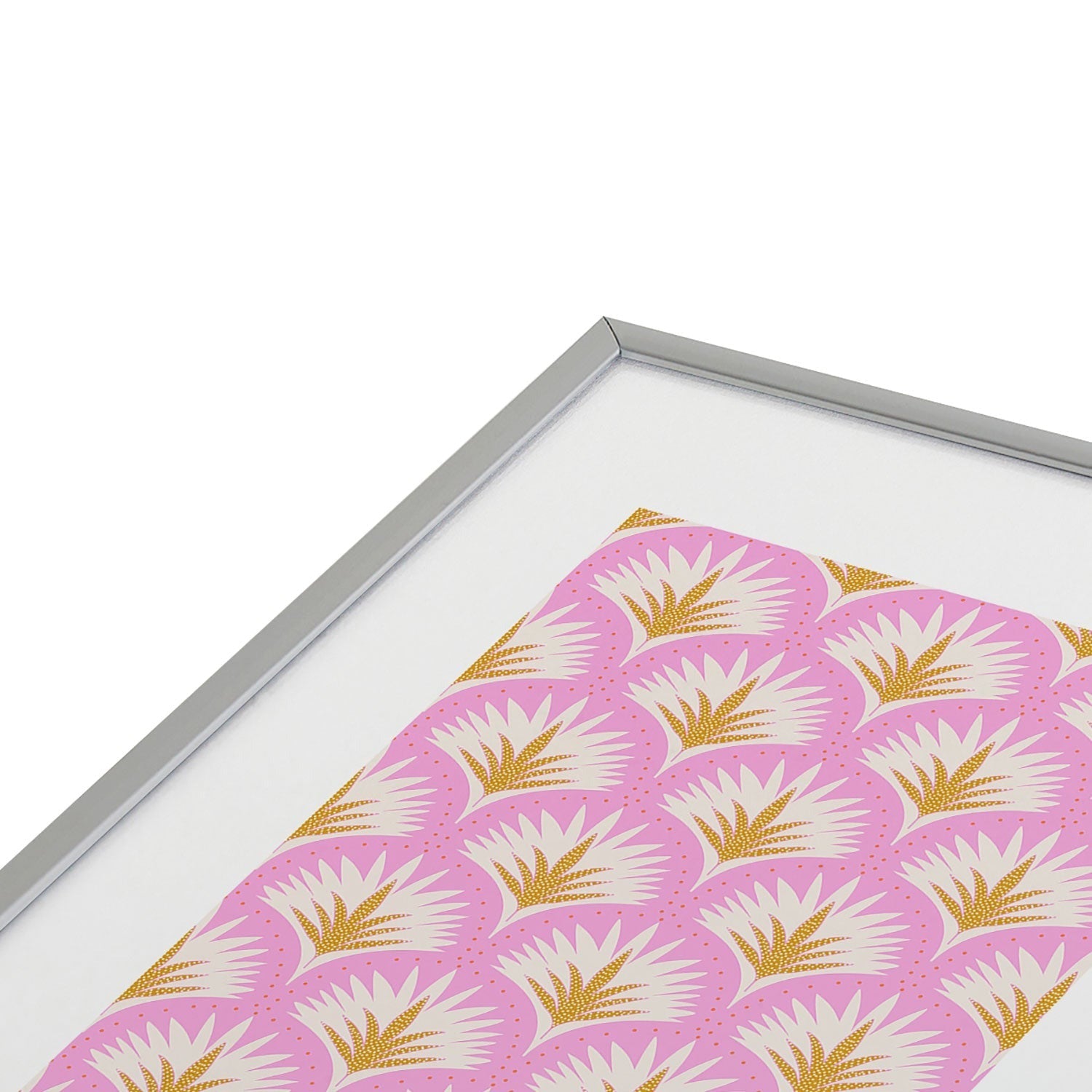 Jennifer Labre Pink Palmetto Metal Framed Art Print