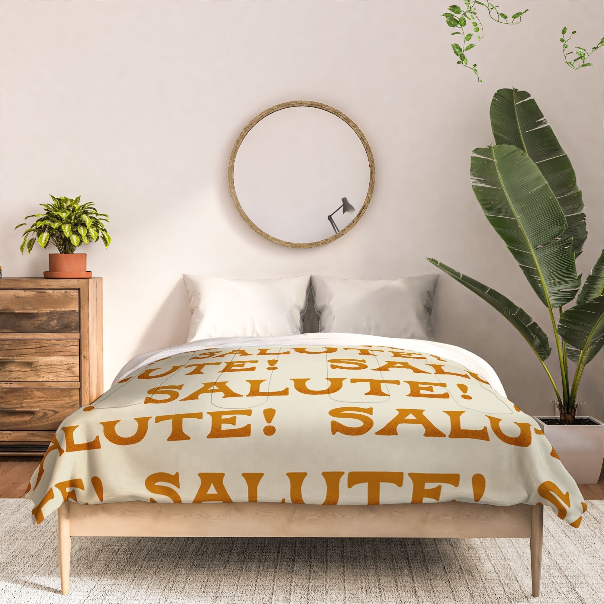Jessica Molina Salute Gold Pattern on Cream Comforter