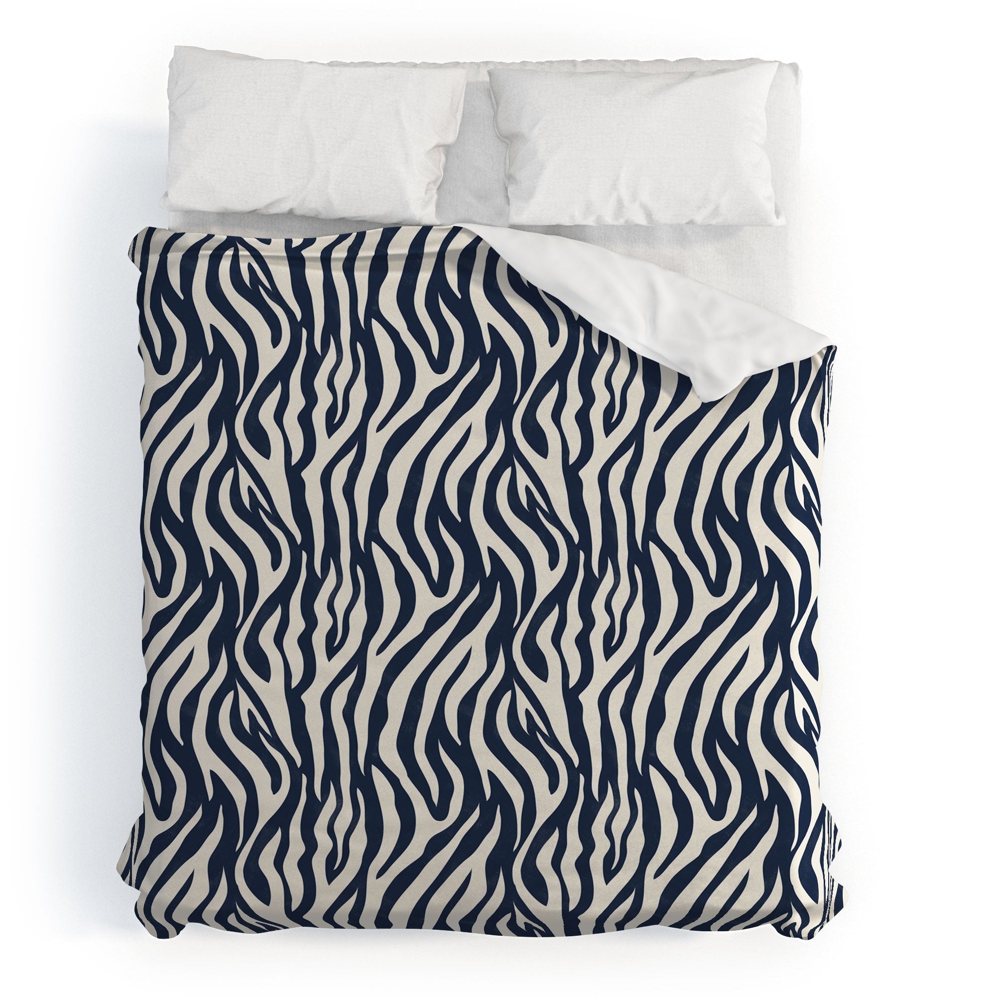 Avenie BR Navy Tiger Stripes Duvet Cover