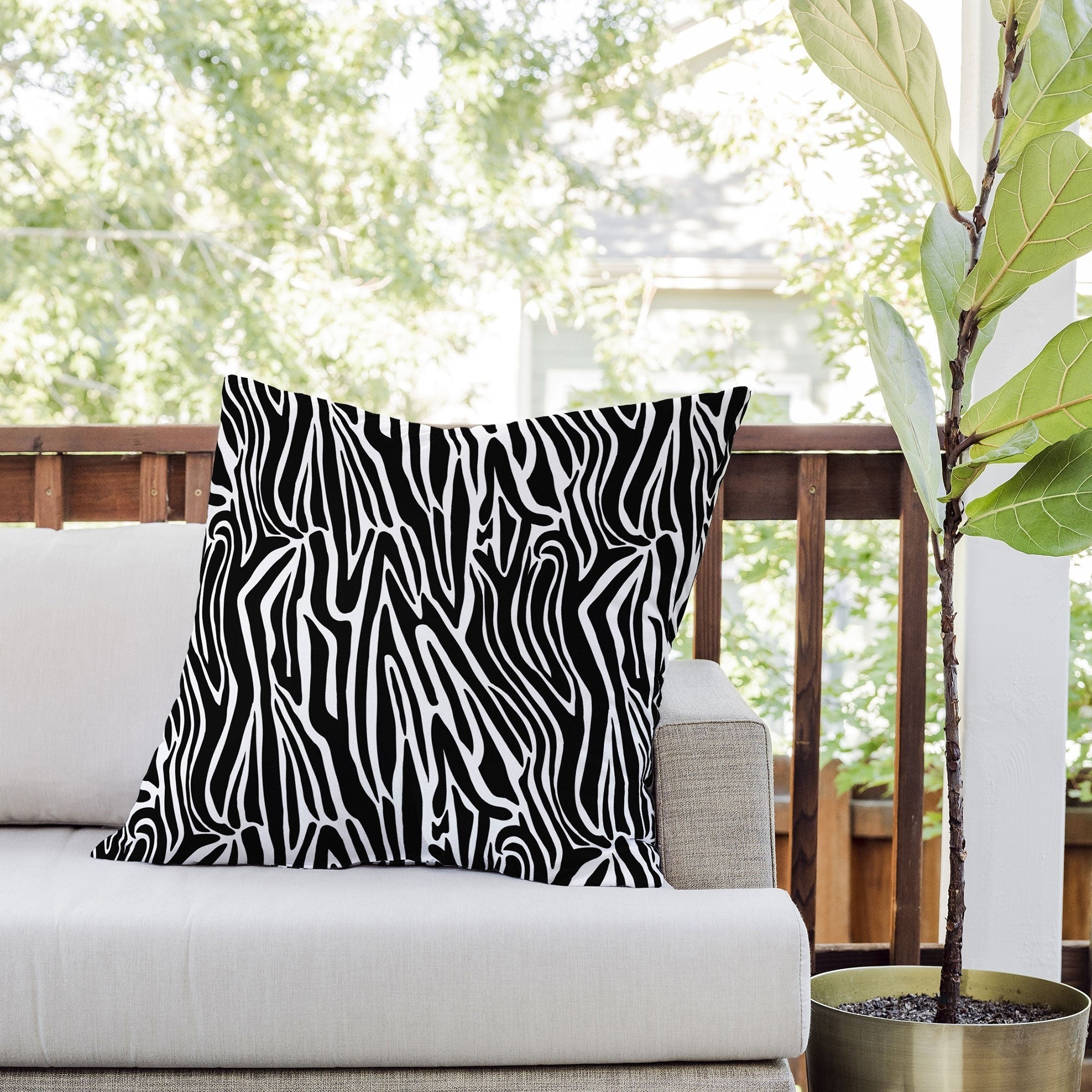 Jennifer Labre Wild Zebra Outdoor Throw Pillow