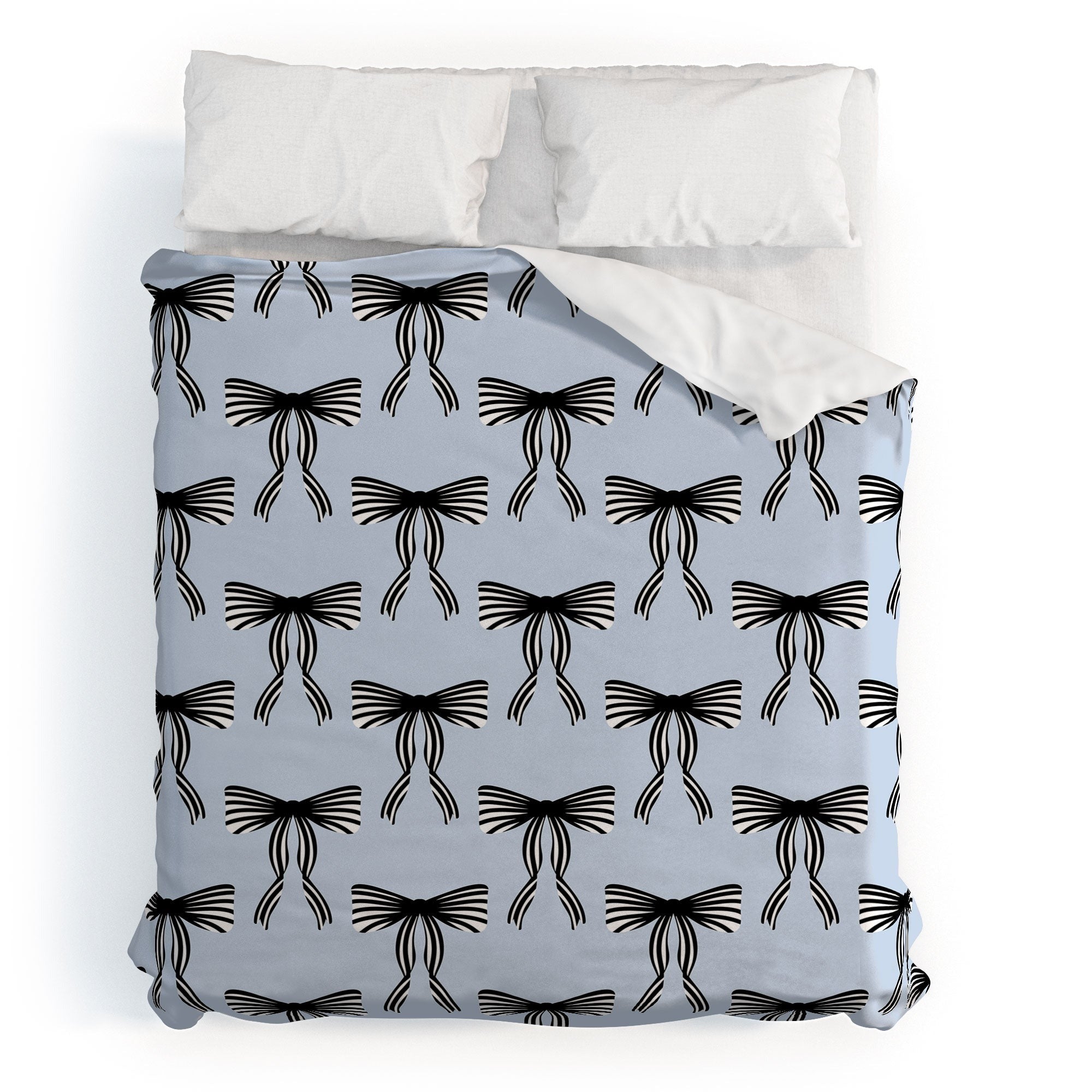 Design by Spark Black Striped Bows Duvet Cover