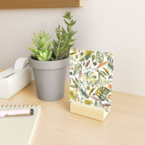 Ninola Design Botanic Retreat Tropical Jungle Leaves Botanical Green Orange Mini Art Print