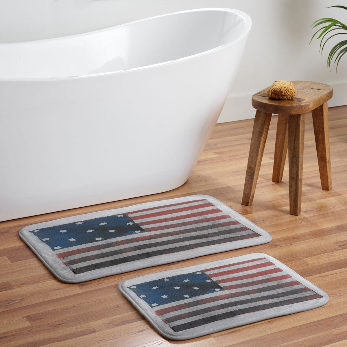 DENY Designs Flag Attributed to Elizabeth Schuyler Hamilton Memory Foam Bath Mat