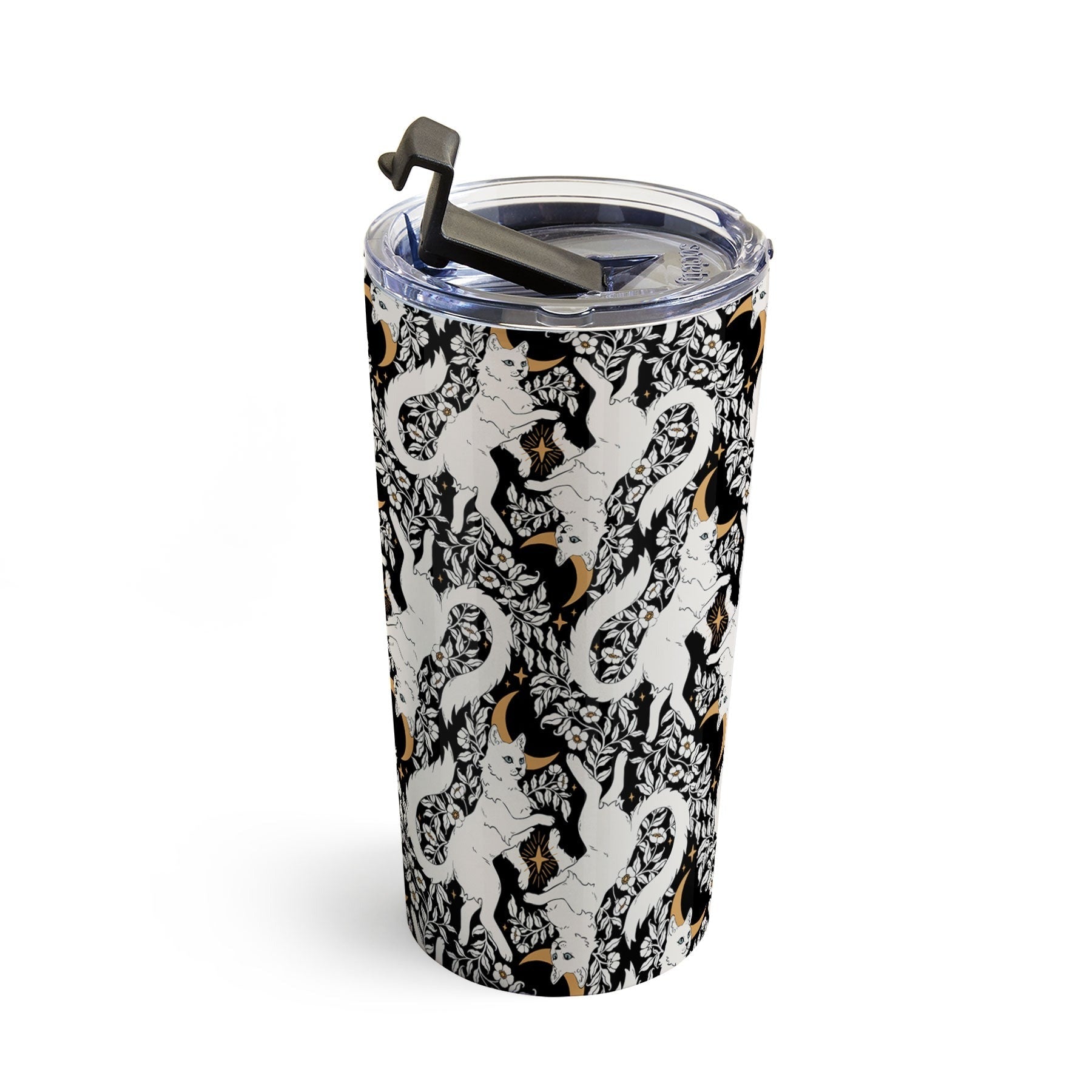 Avenie Celestial Cats Gold Travel Mug
