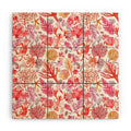 Ninola Design Botanic Retreat Coral Reef Crab Lobster Red Wood Wall Mural