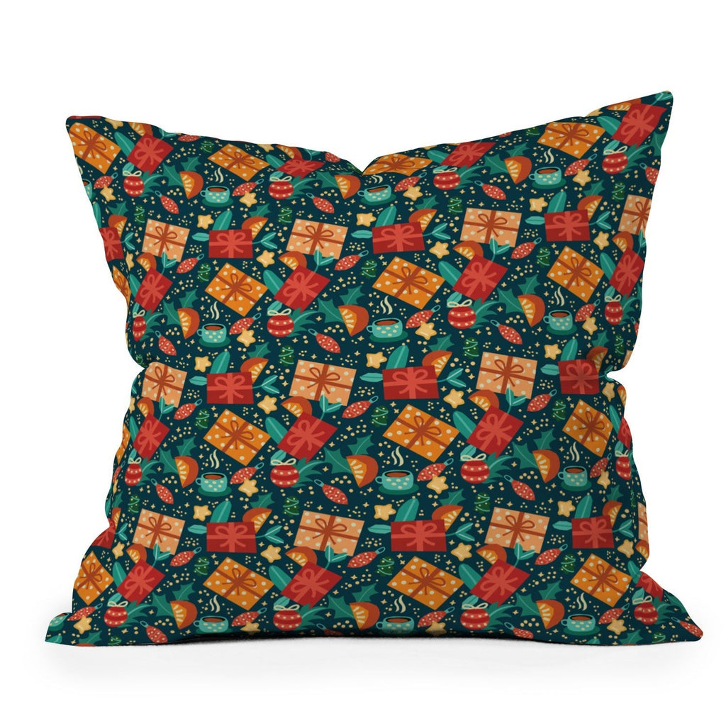 Valeria Frustaci Christmas pattern Outdoor Throw Pillow