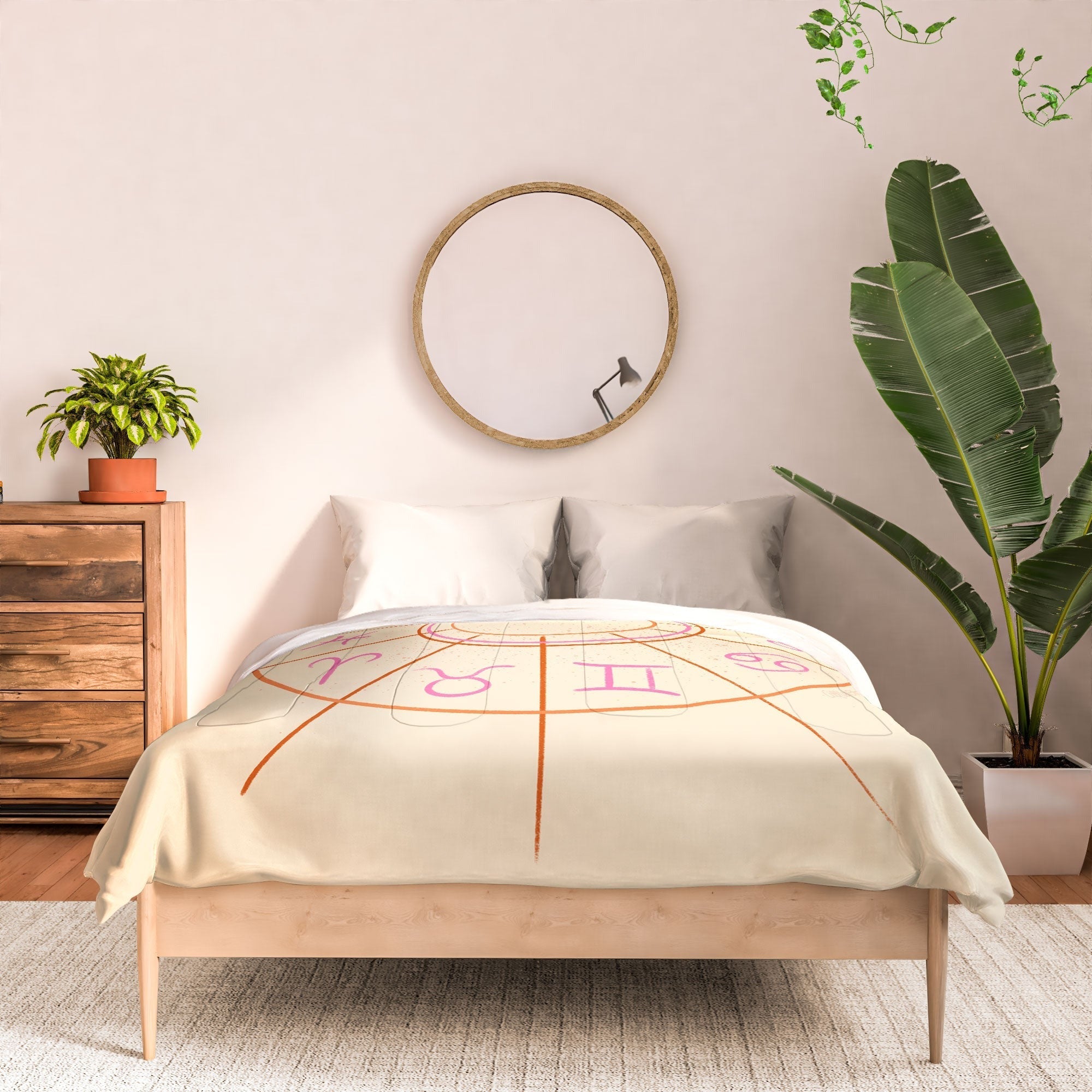 Little Om Zodiac Signs cream Comforter