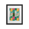 LouBruzzoni Cozy Christmas Patchwork Framed Art Print