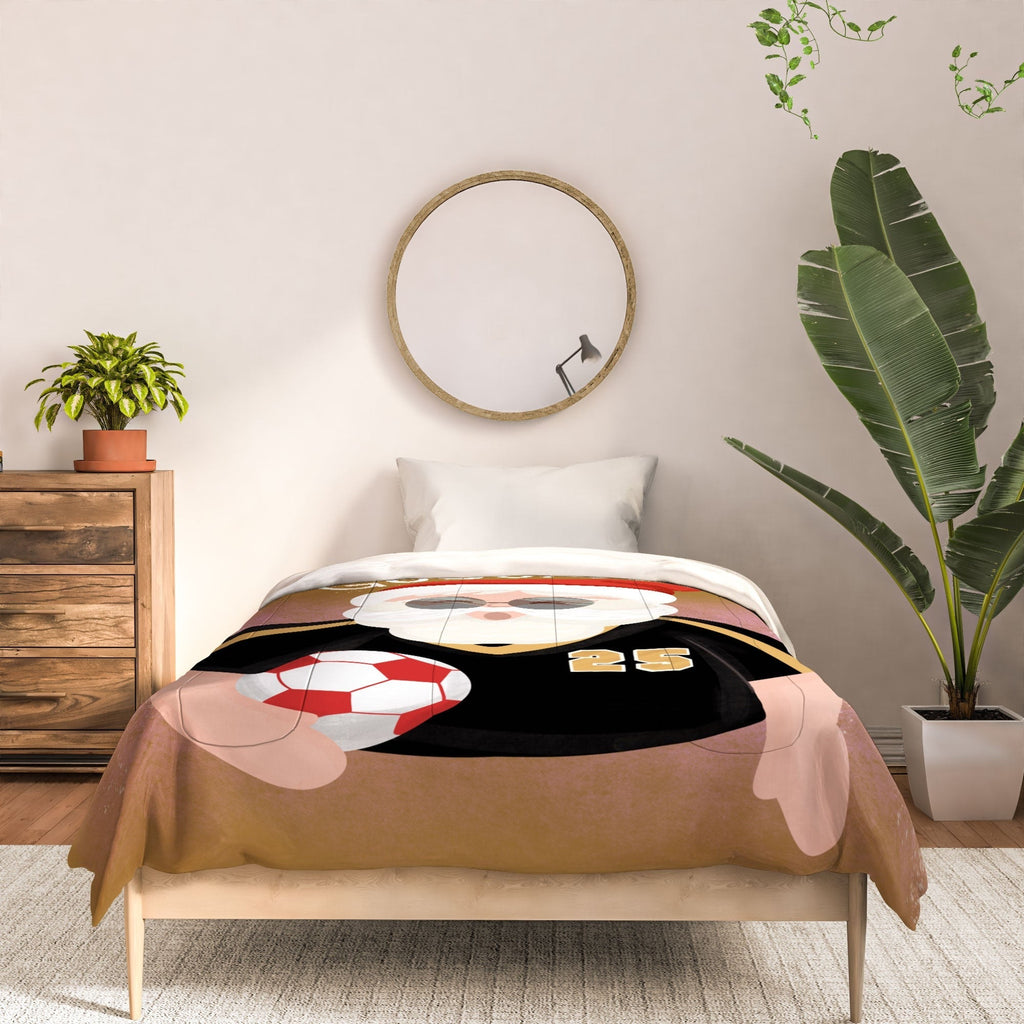 Design by Spark Sporty Soccer Santa Comforter