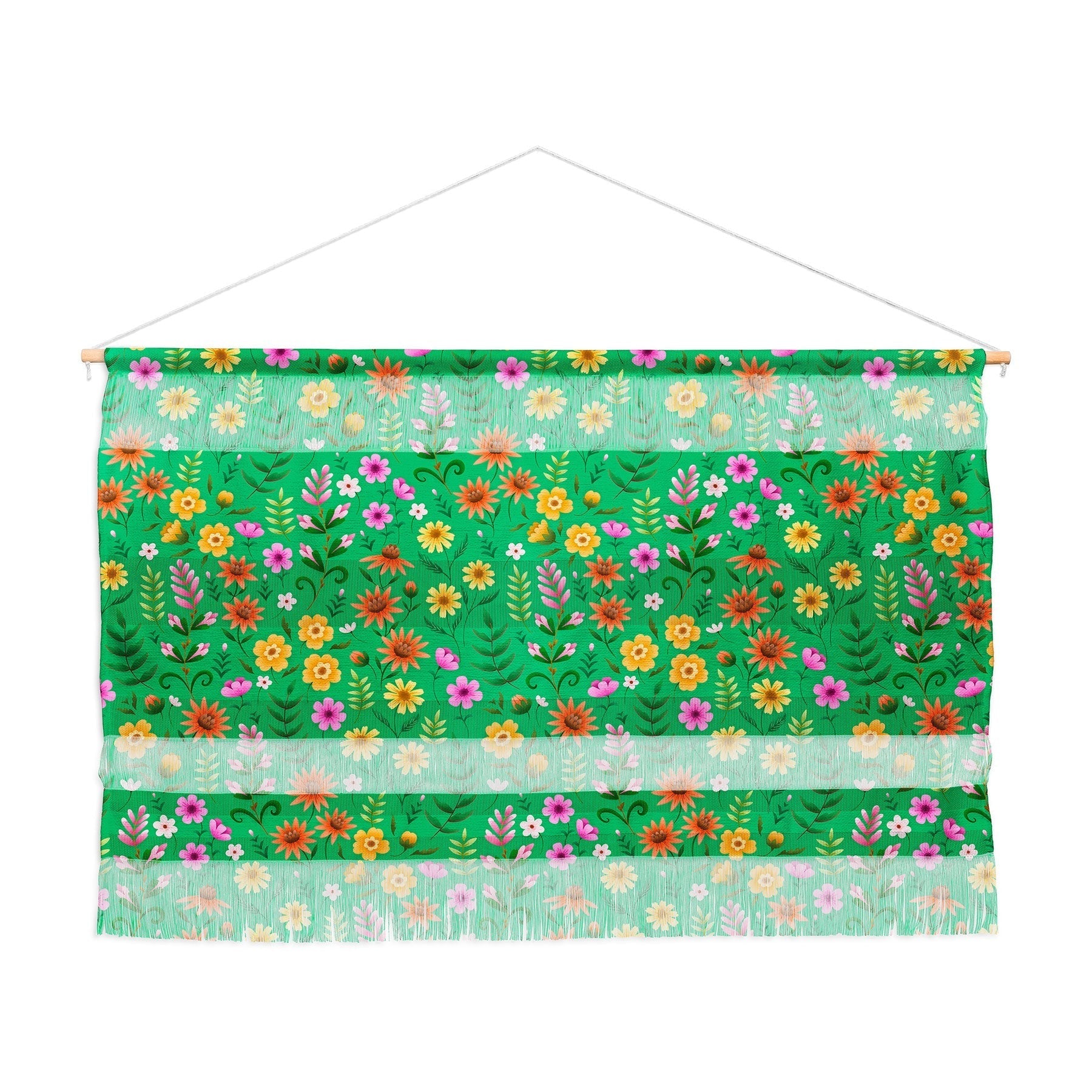 Pimlada Phuapradit Ditsy Spring Floral Green Wall Hanging Landscape