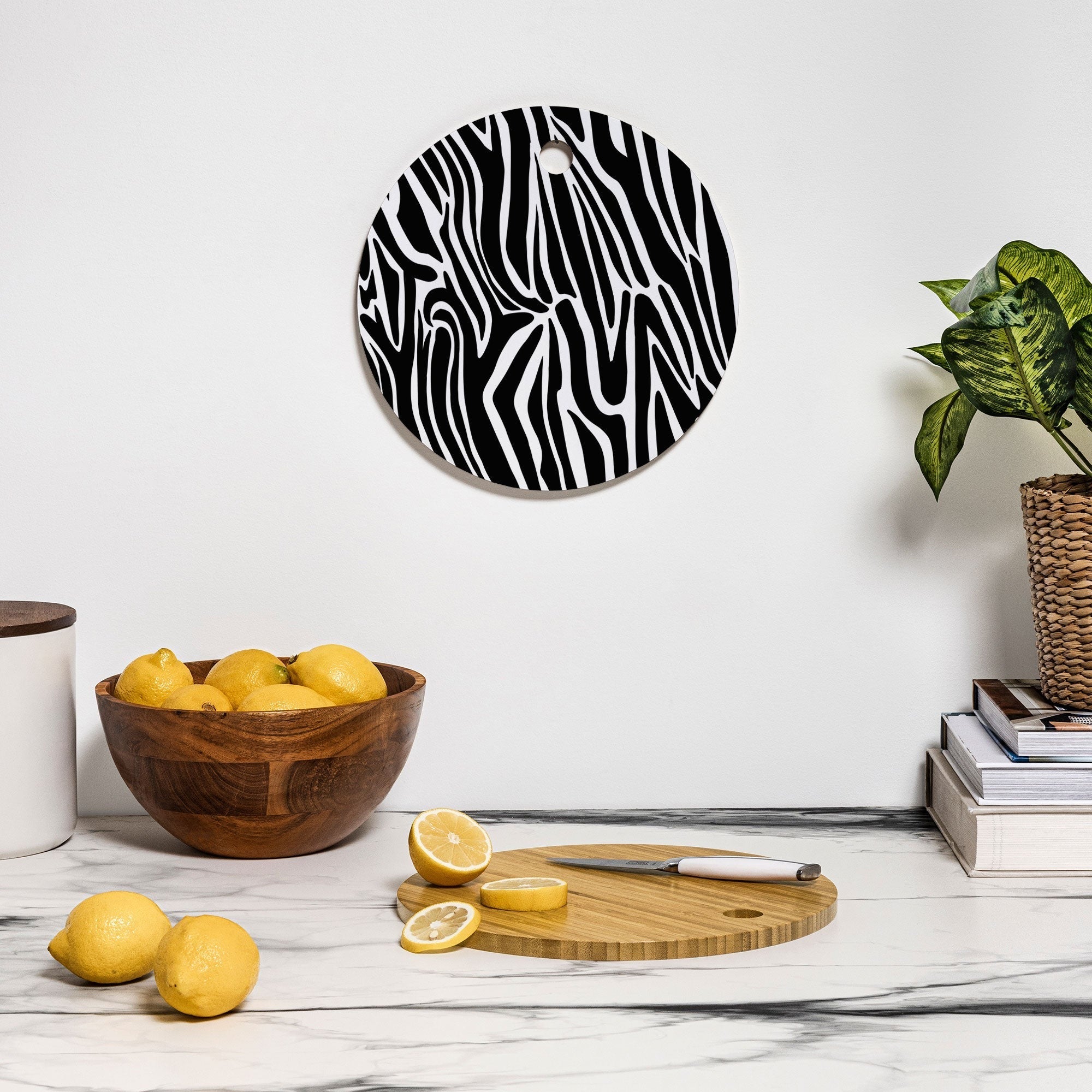Jennifer Labre Wild Zebra Cutting Board Round