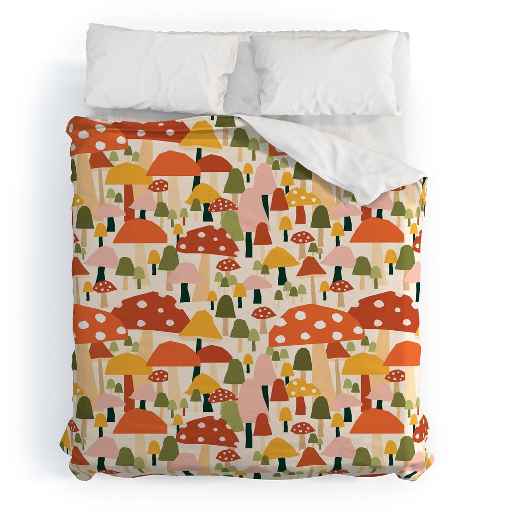 Valeria Frustaci autumnal mushrooms Duvet Cover