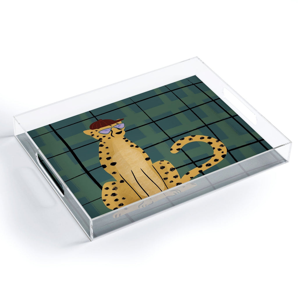 Design by Spark Cheetah Cool Cat Acrylic Tray