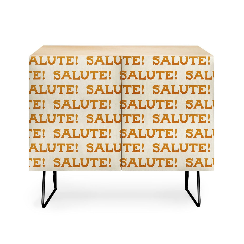 Jessica Molina Salute Gold Pattern on Cream Credenza