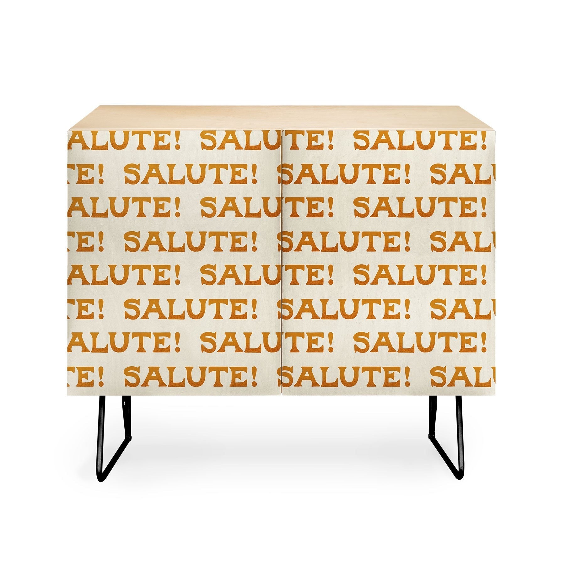 Jessica Molina Salute Gold Pattern on Cream Credenza