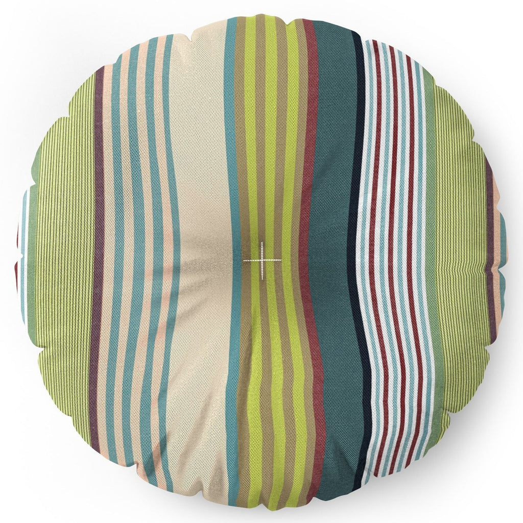 Marta Barragan Camarasa Colorful Stripe Delight Floor Pillow Round
