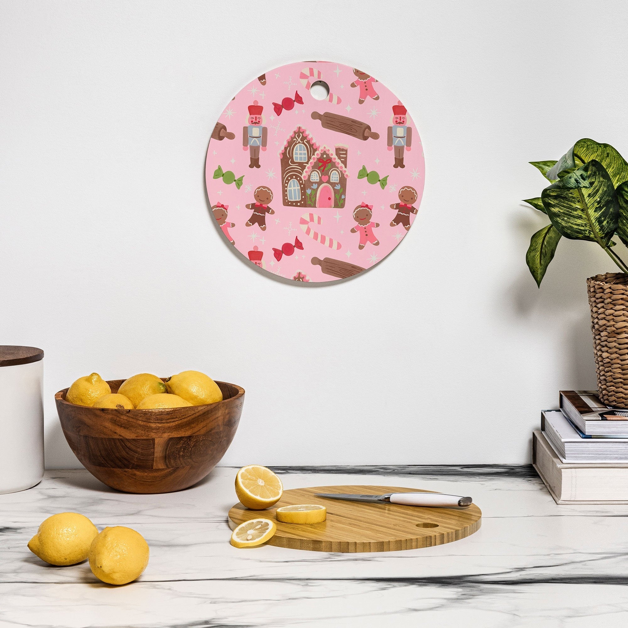 carriecantwell Sweet Christmas Holidays Cutting Board Round