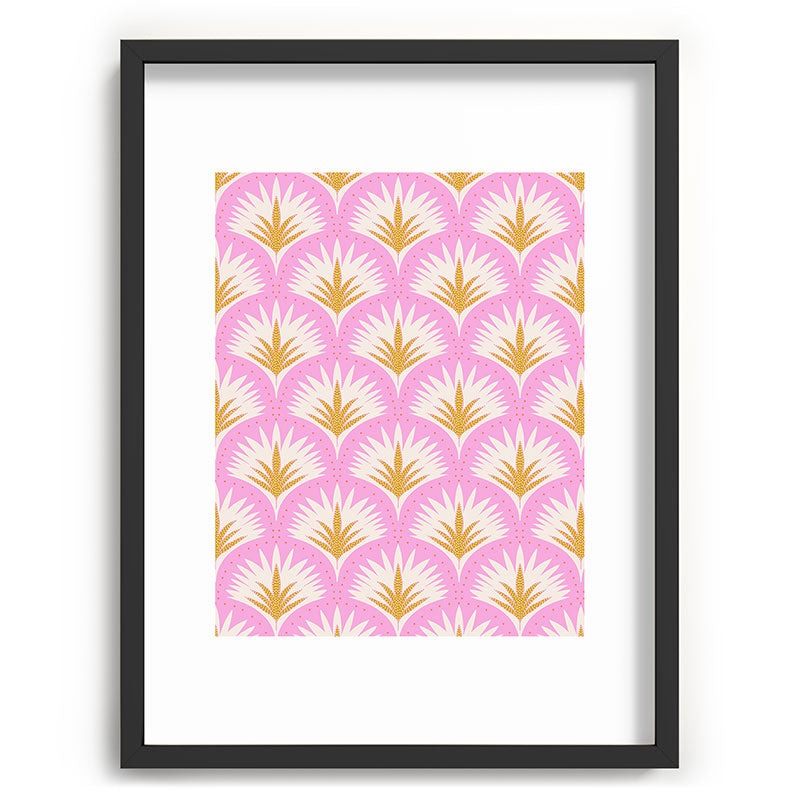 Jennifer Labre Pink Palmetto Recessed Framing Rectangle