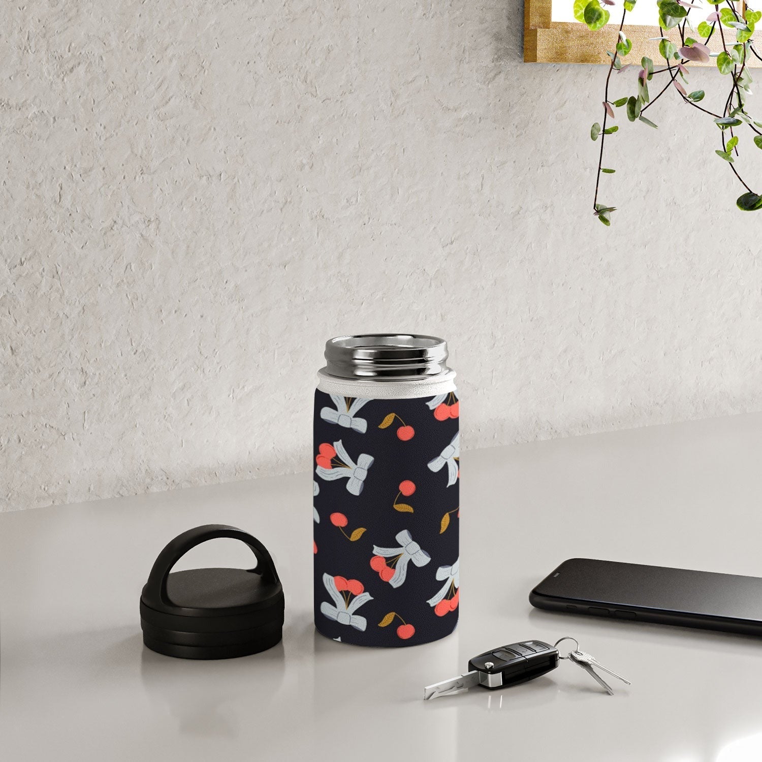 Jennifer Labre Cherries and Bows Water Bottle