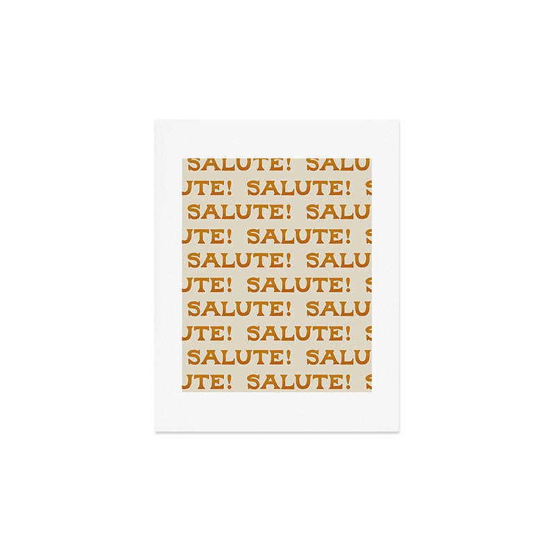 Jessica Molina Salute Gold Pattern on Cream Art Print