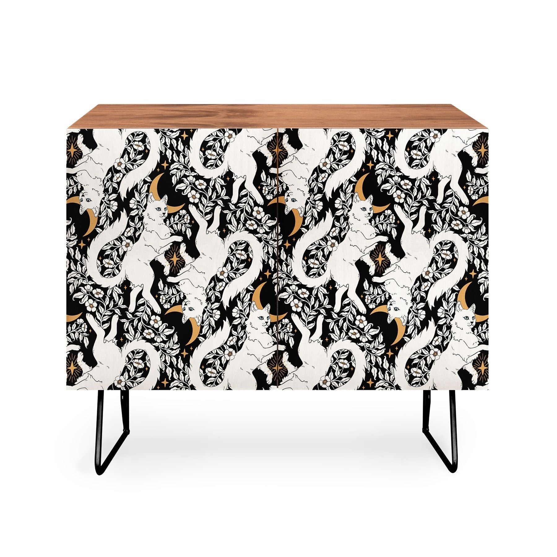 Avenie Celestial Cats Gold Credenza