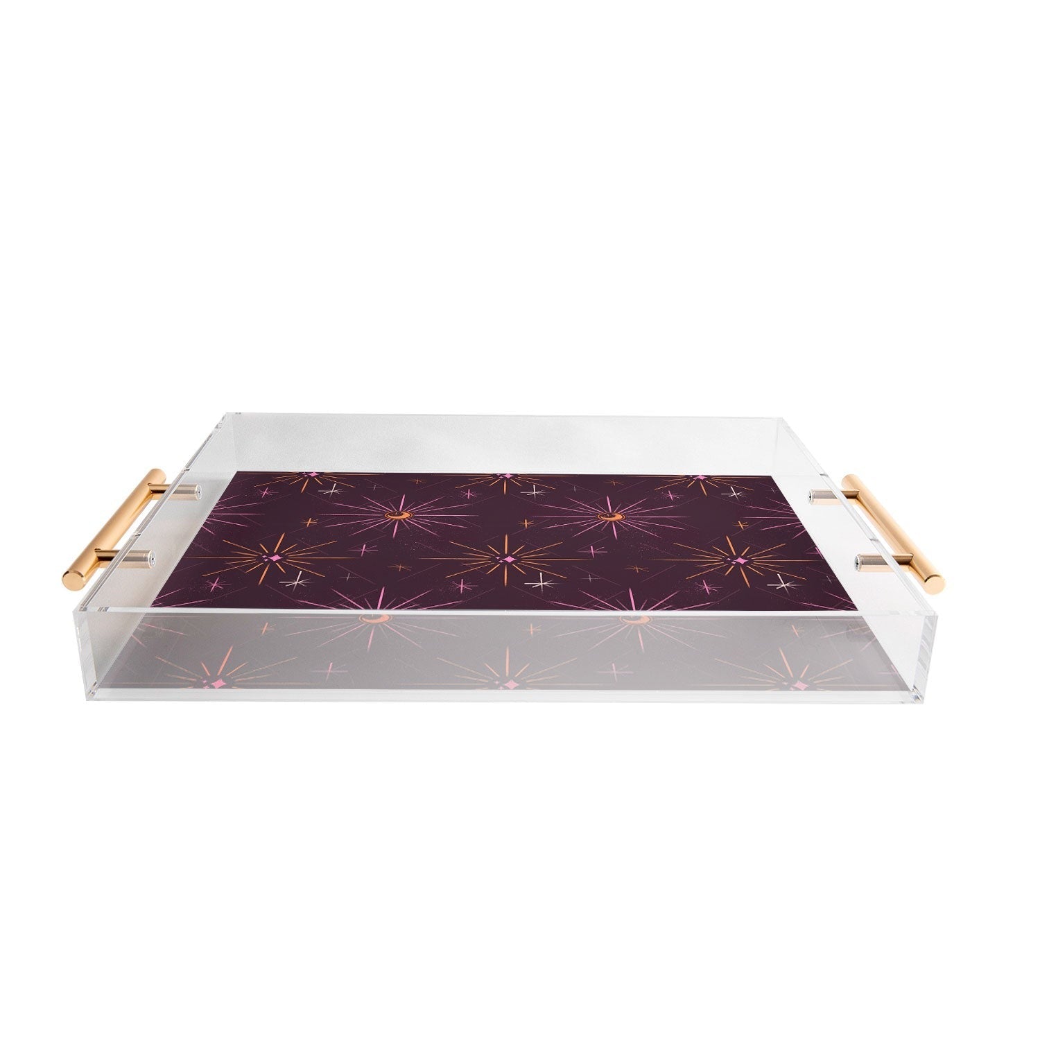 Little Om Pattern Little Moon plum Acrylic Tray