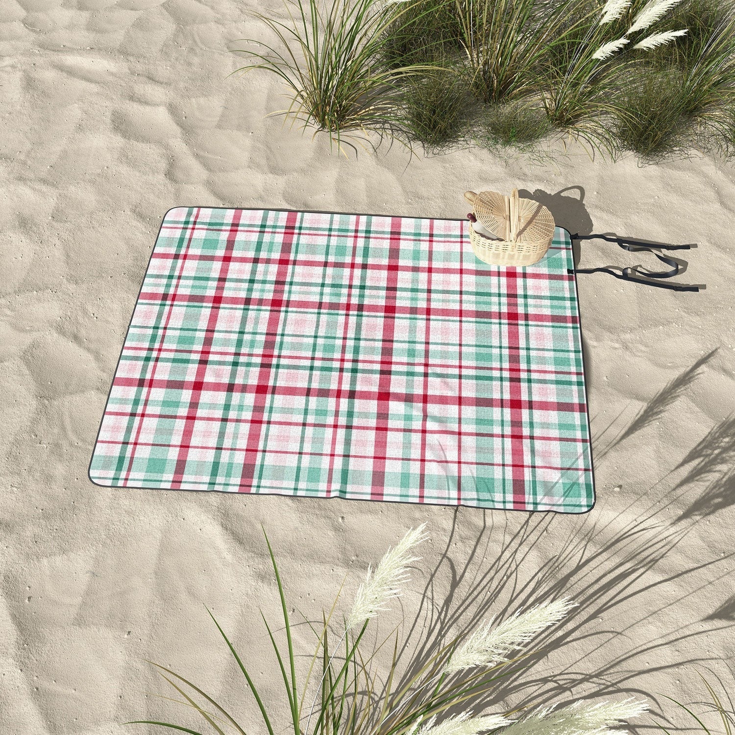 Lisa Argyropoulos Merry Vintage Plaid Picnic Blanket